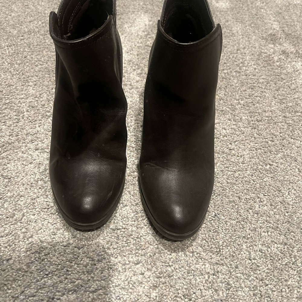 Women's dark brown Ankle Booties - Sleek Leather Design